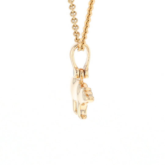 Gold Quartz Inlaid Polar Bear Pendant