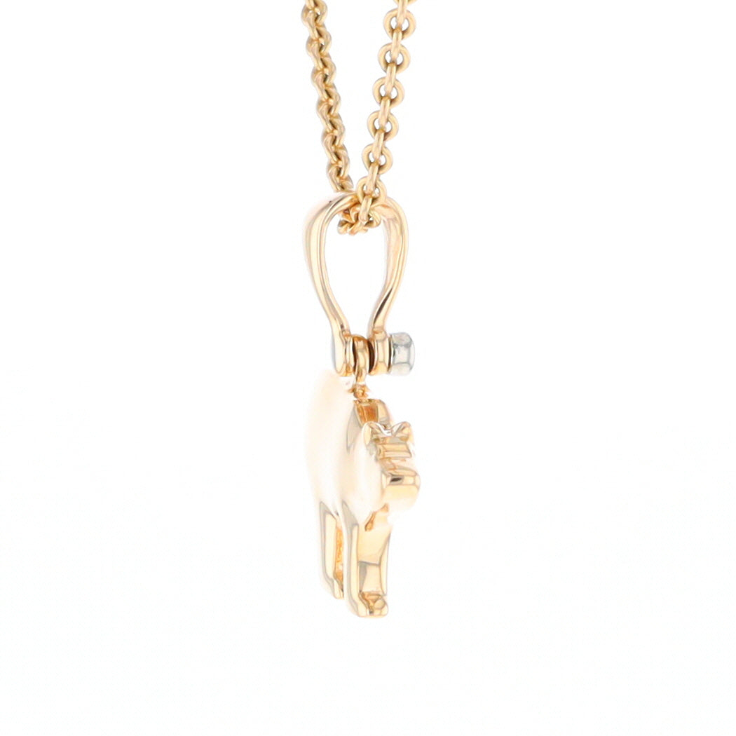 Gold Quartz Inlaid Polar Bear Pendant
