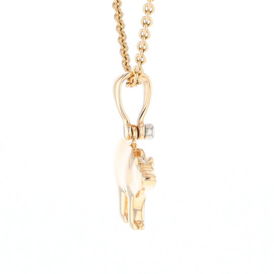 Gold Quartz Inlaid Polar Bear Pendant