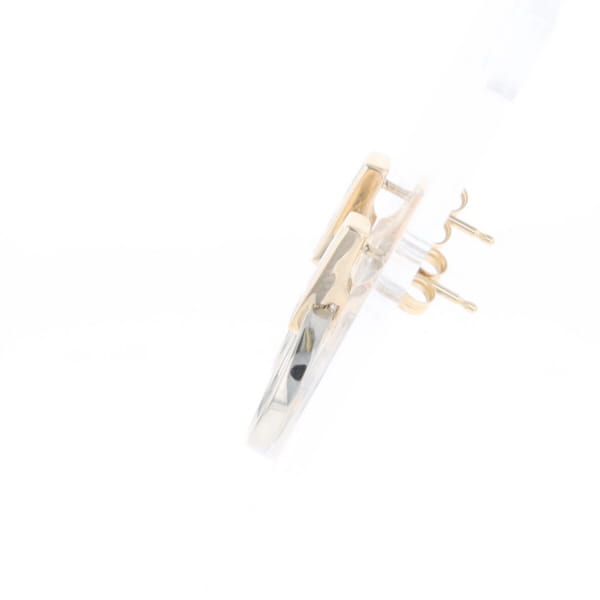 Gold Quartz Rectangle Inlaid Knocker Earrings - G2