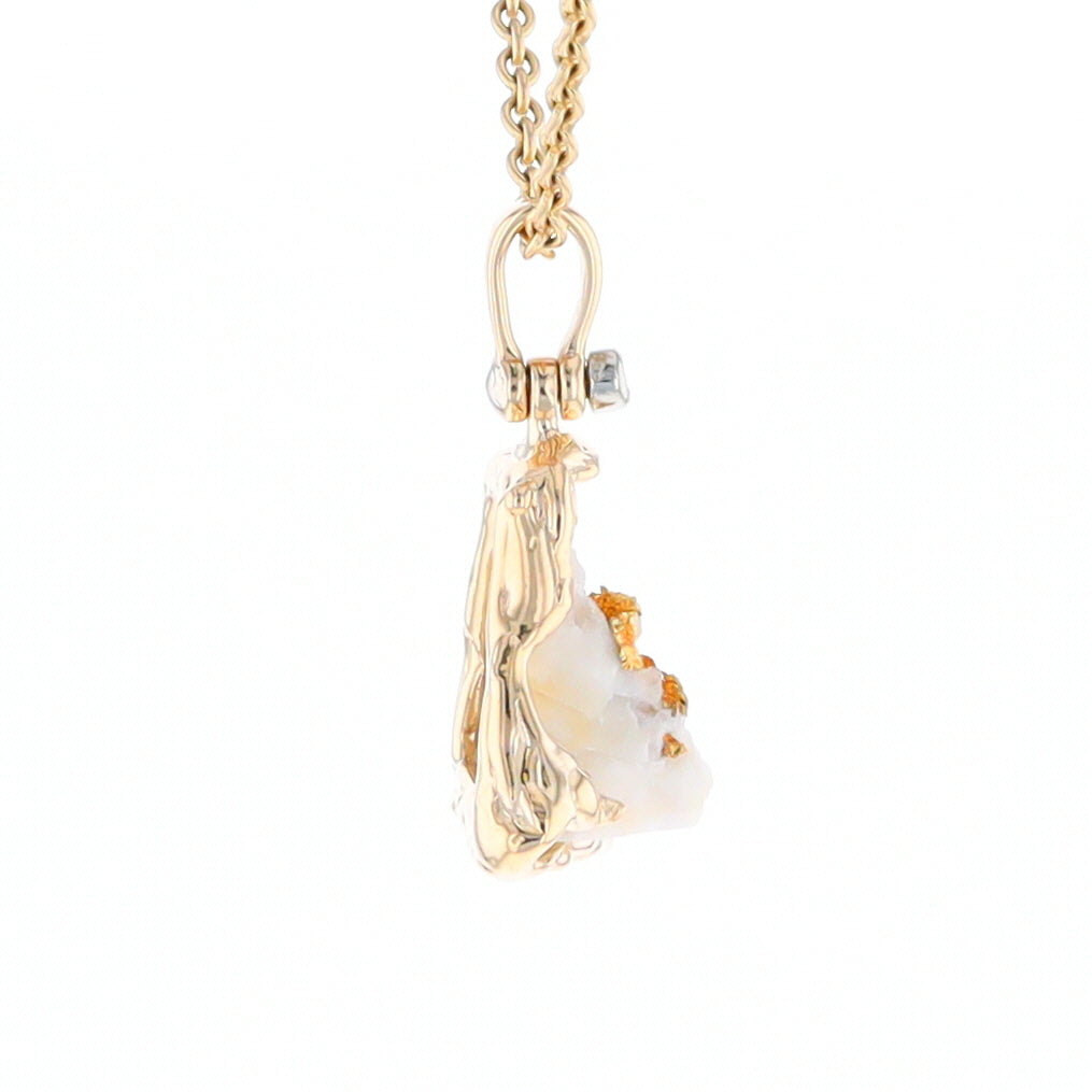 Rough Gold Quartz Free Form Pendant