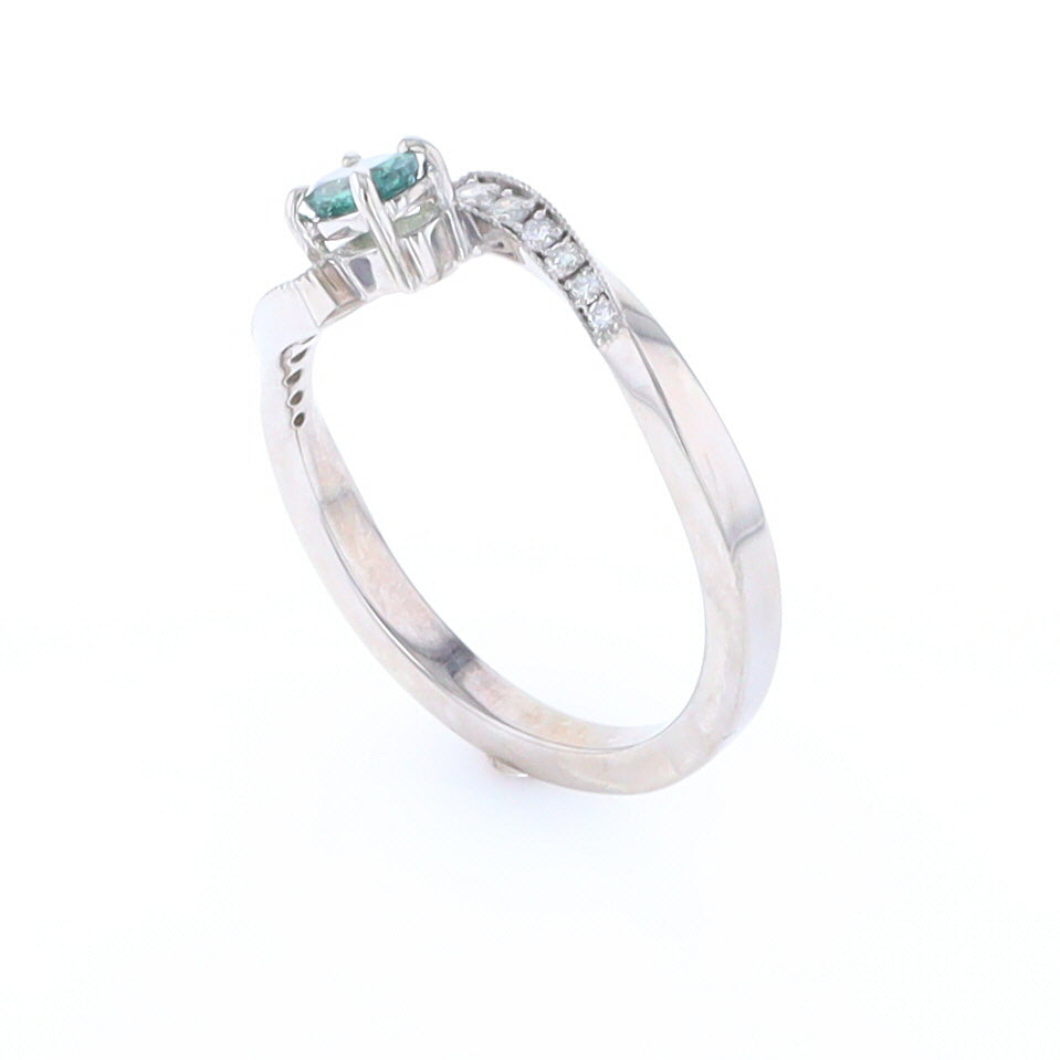 Alexandrite Twist Ring with Diamond Accents