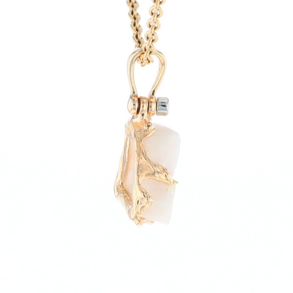 Rough Gold Quartz Freeform Pendant