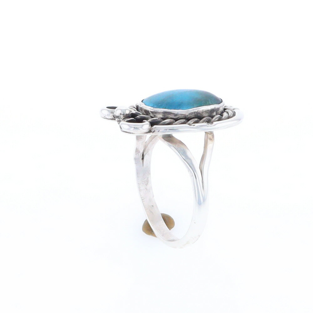 Native Turquoise Rope Design Ring