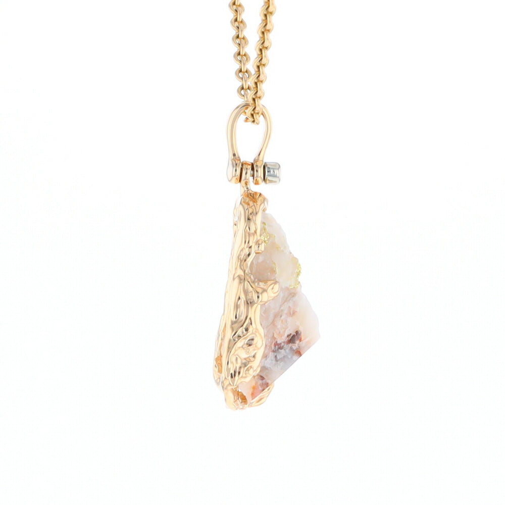 Rough gold Quartz Freeform Pendant