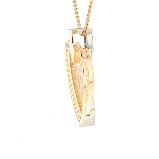 Gold Quartz Necklace Cupid's Revenge 2.24ctw Diamonds Heart Pendant