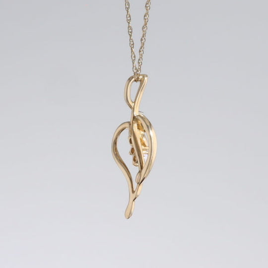 Round Opal & Diamond Heart Necklace