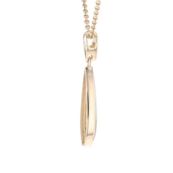Gold Quartz Pendant Tear Drop Inlaid Design G2