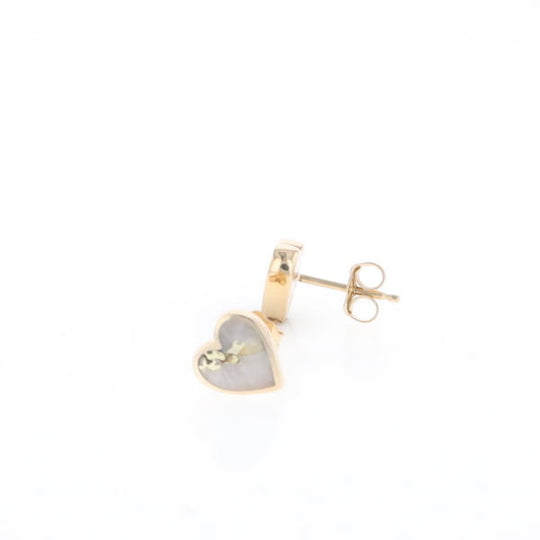 Gold Quartz Heart Stud Earrings - G2