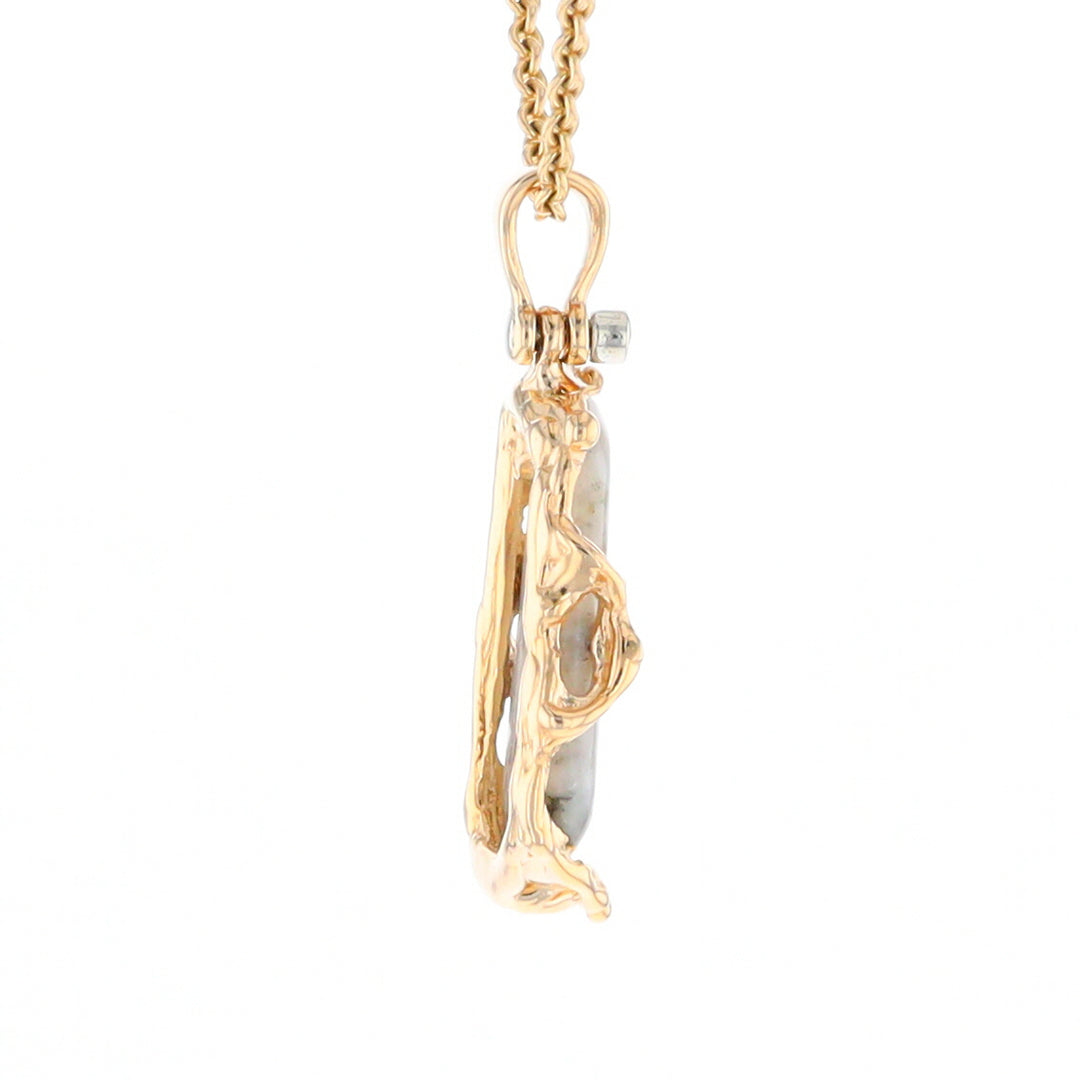 Free Form Gold Quartz Pendant