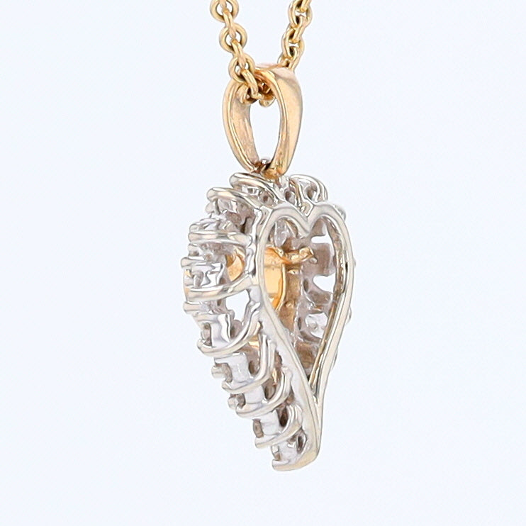 Yellow Gold Diamond Heart Pendant