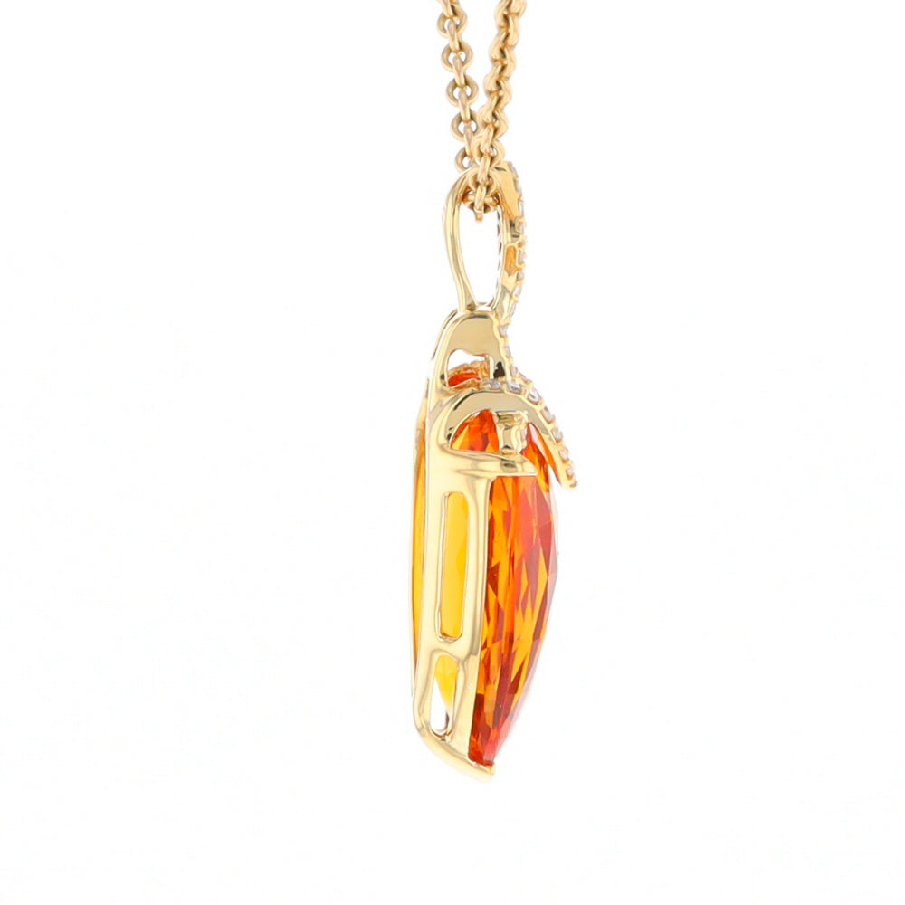 Citrine Pendant with Diamond Bail