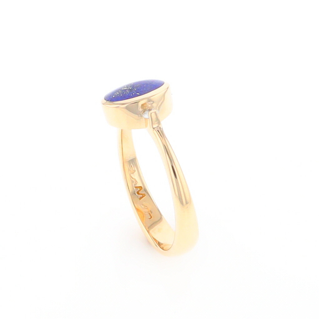 Oval Lapis Diamond Ring