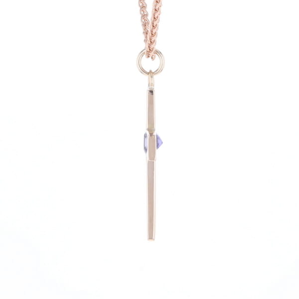 Cross Pendant with Purple Sapphire