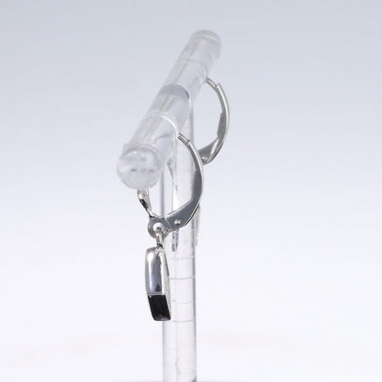 Opal Earrings Diamond Shape Inlaid Design Lever Backs