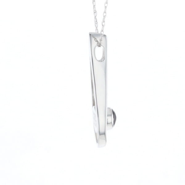 Open Teardrop Round Onyx Inlaid Pendant