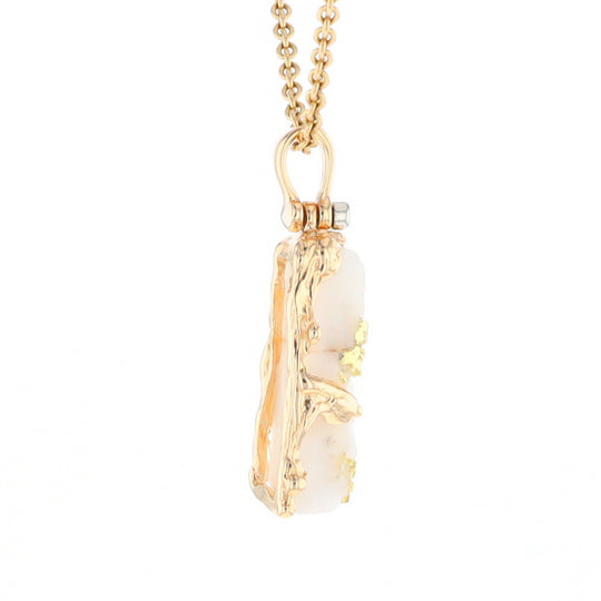 Gold Quartz Freeform Pendant - G1