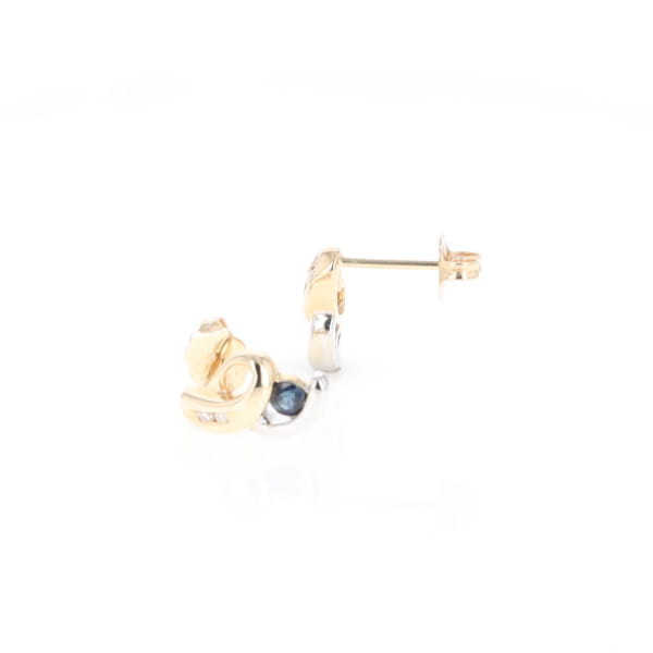 Blue Sapphire Swirl Earrings