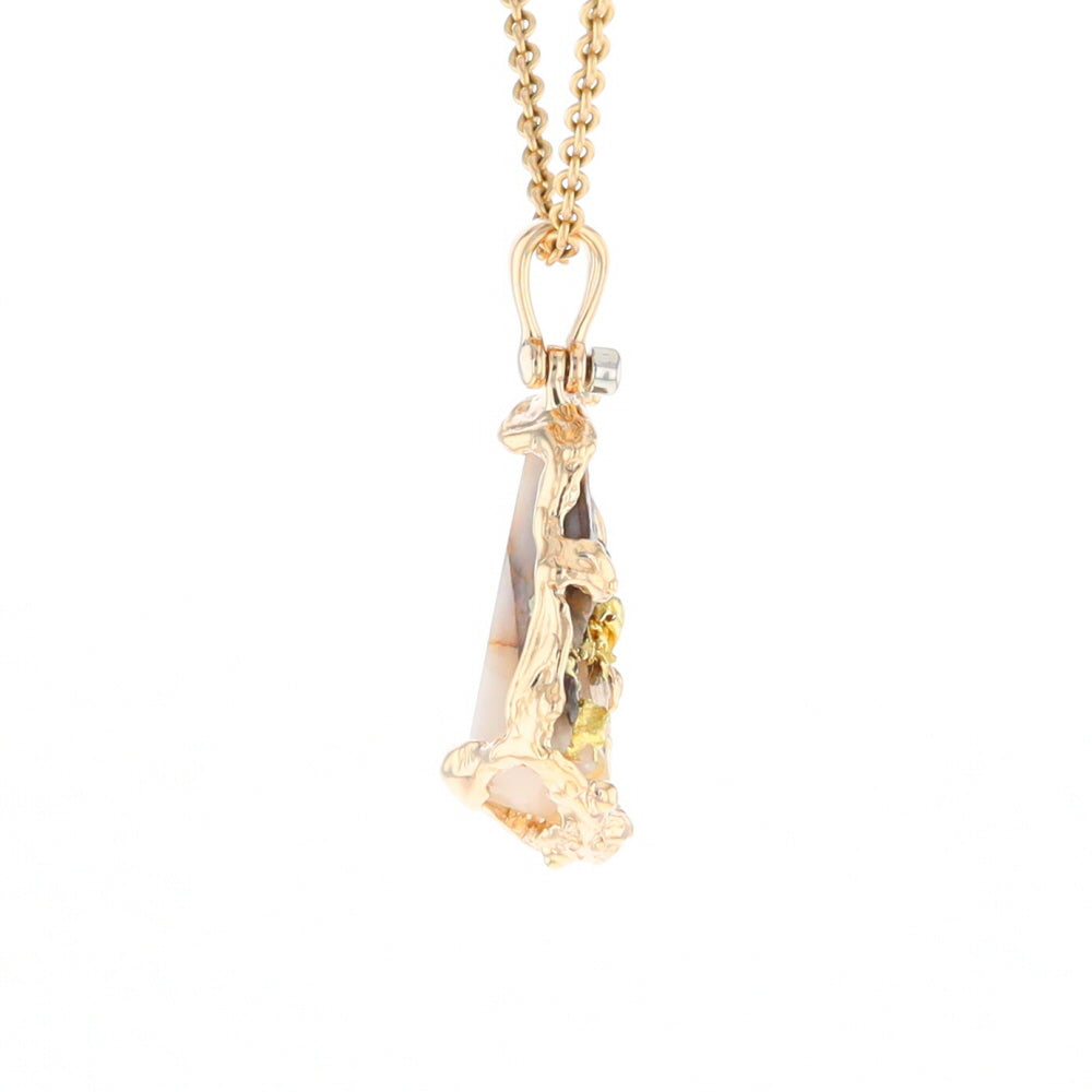 Gold Quartz Freeform Pendant - G3