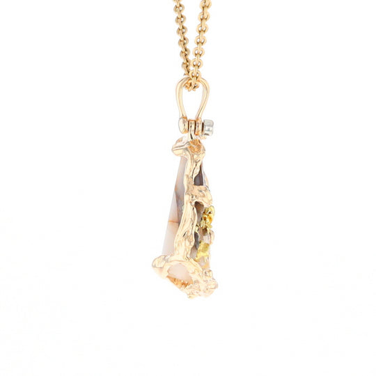 Gold Quartz Freeform Pendant - G3