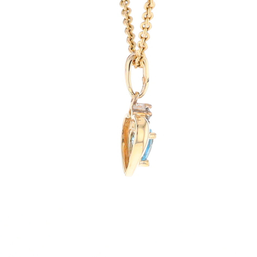 Blue Topaz Heart Pendant