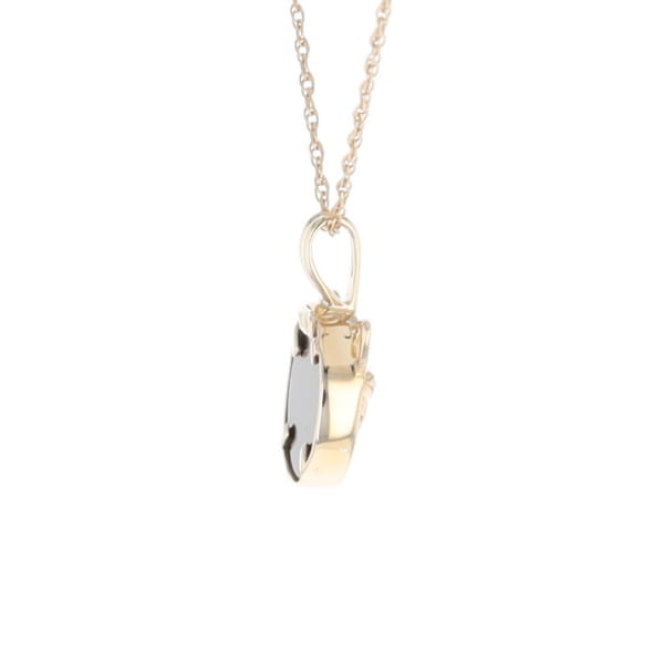 Onyx Cat Pendant with Diamond Eyes