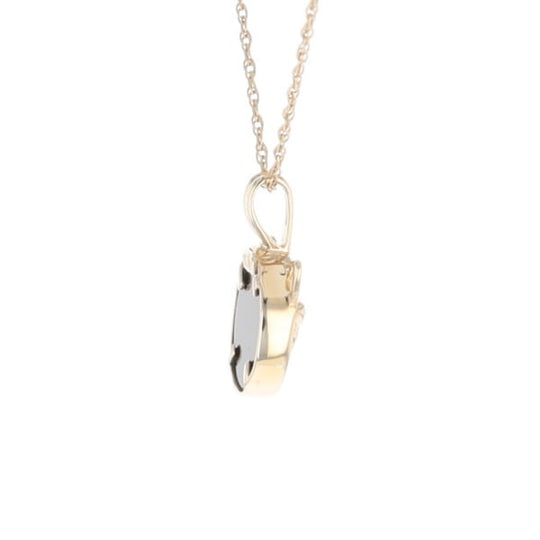 Onyx Cat Pendant with Diamond Eyes