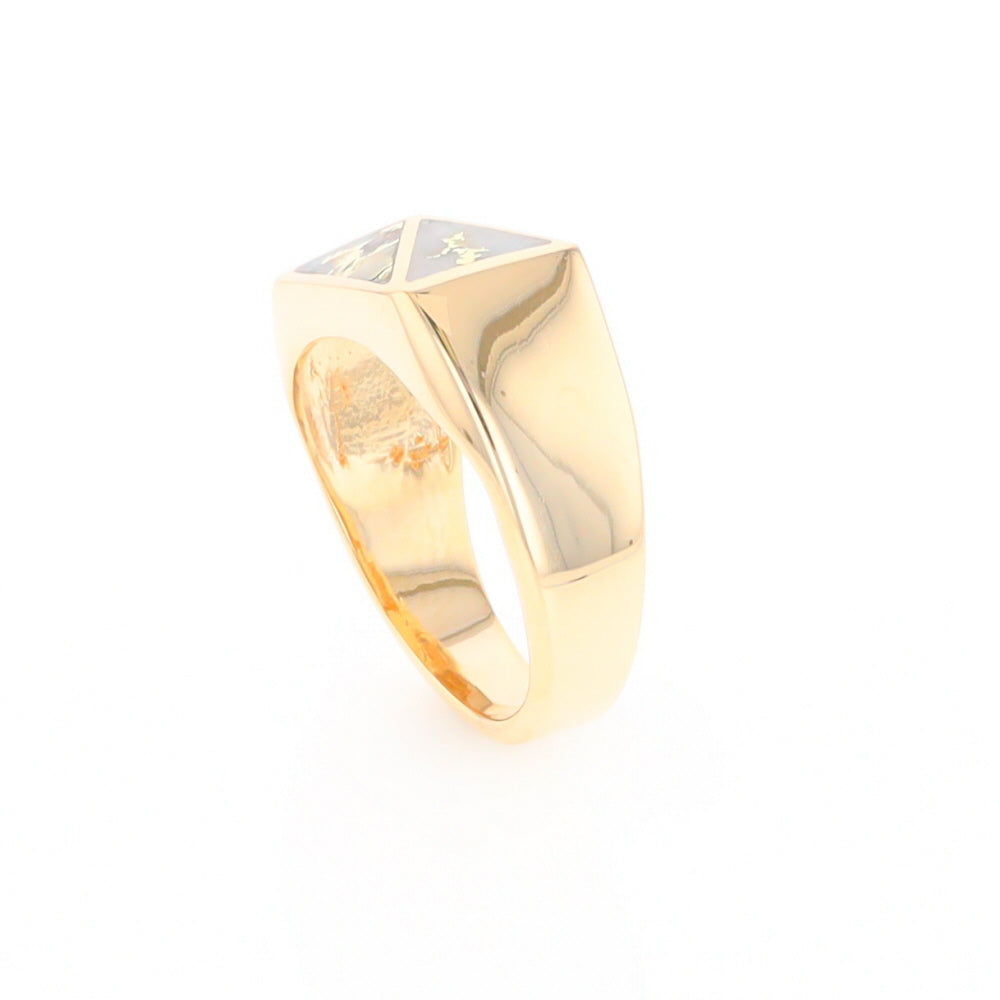 Four Section Gold Quartz Inlaid Men's Ring G2