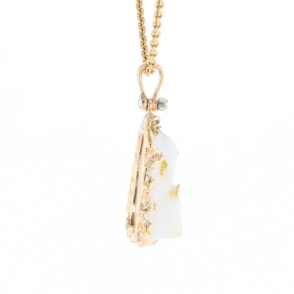 Rough Gold Quartz Freeform Pendant