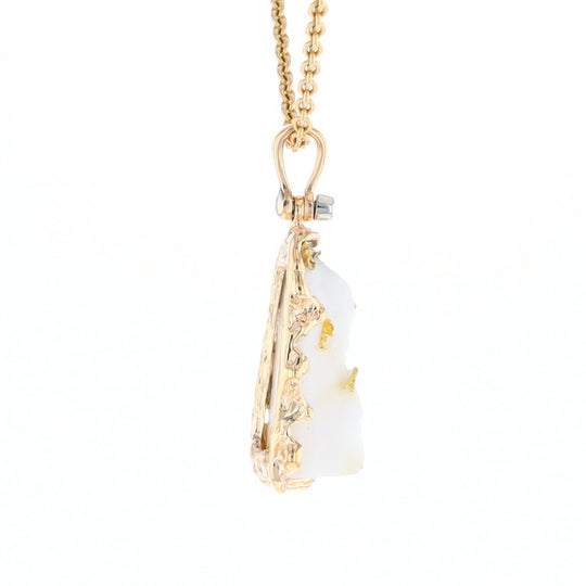 Rough Gold Quartz Freeform Pendant