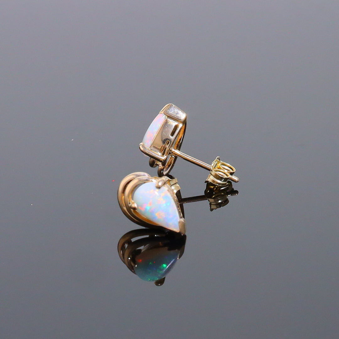 Pear-Shaped Opal Stud Earrings