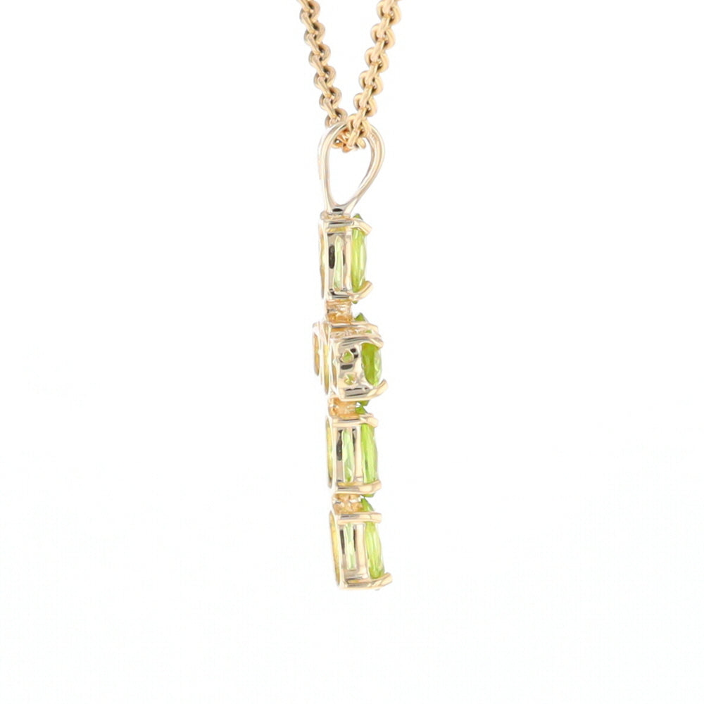 Oval Peridot Cross Pendant