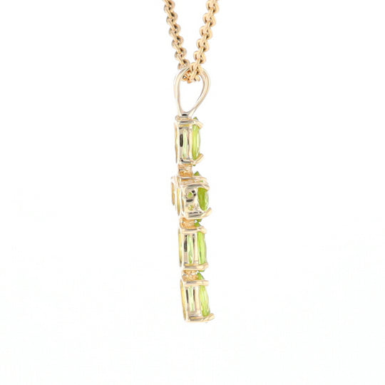 Oval Peridot Cross Pendant