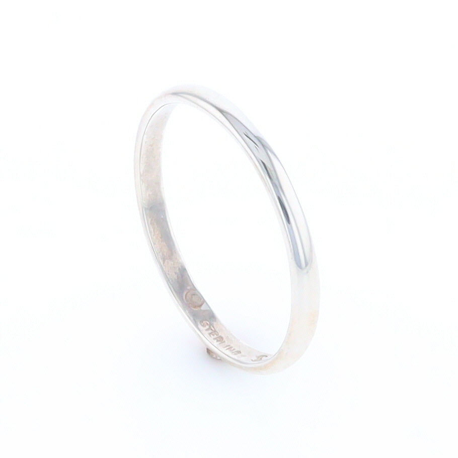 Men's Flat Silver Wedding Band