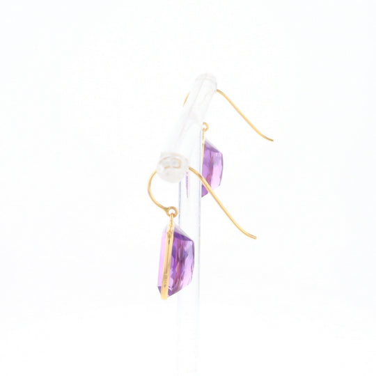 Solitaire Amethyst Dangle Earrings