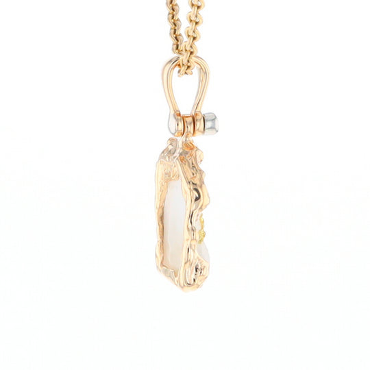 Rough Gold Quartz Freeform pendant