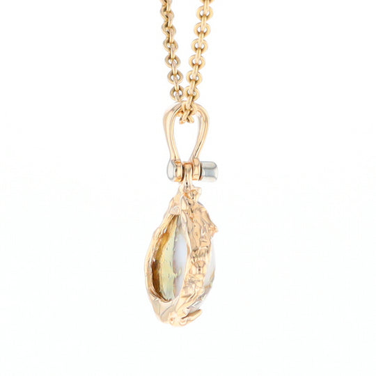 Gold Quartz Freeform Pendant