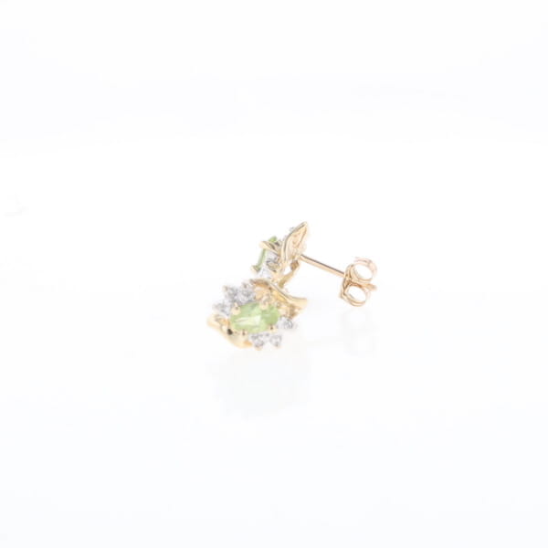 Bypass Peridot and Diamond Stud Earrings