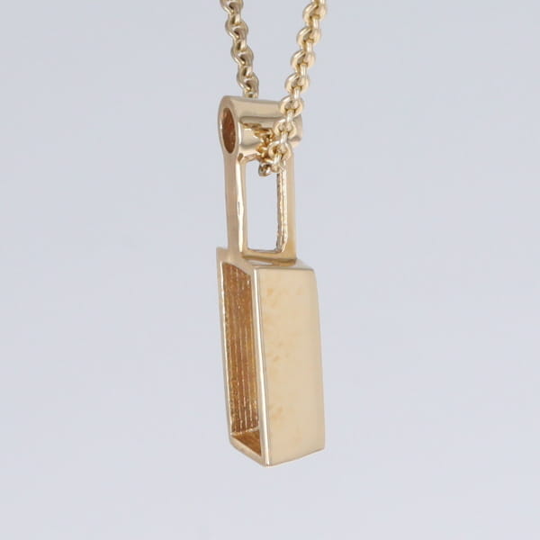 Opal Pendant Rectangle Inlaid Design with .04ctw Round Diamond