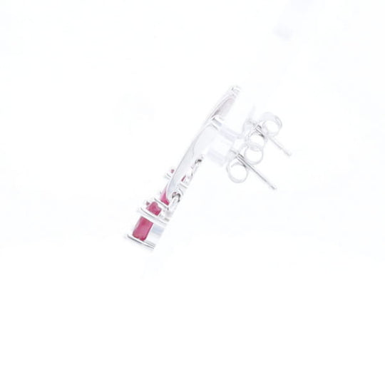 Oval Ruby Dangle Earrings