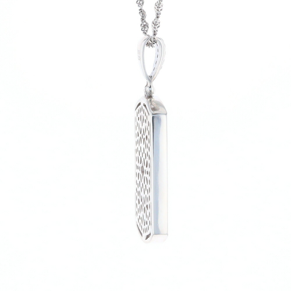 Cubic Zirconia Dog Tag Pendant