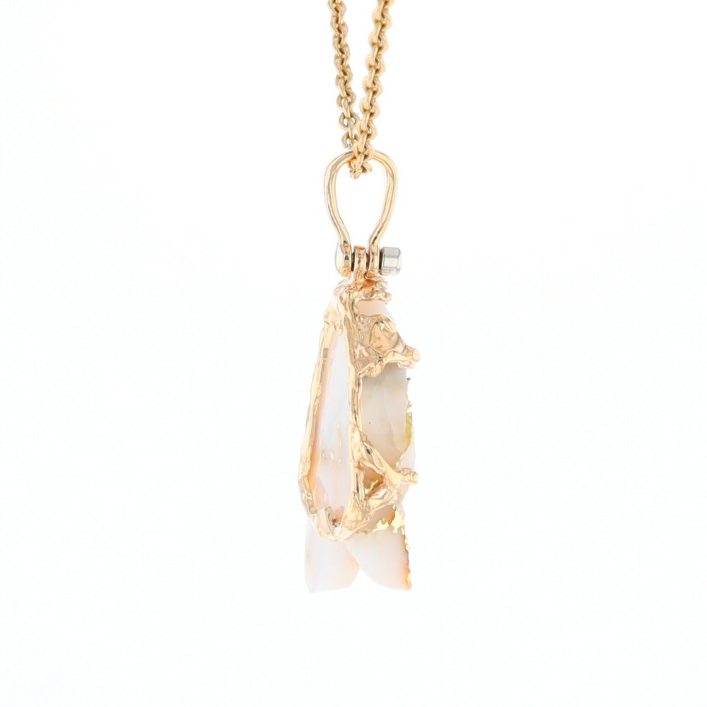 Rough Gold Quartz Freeform Pendant