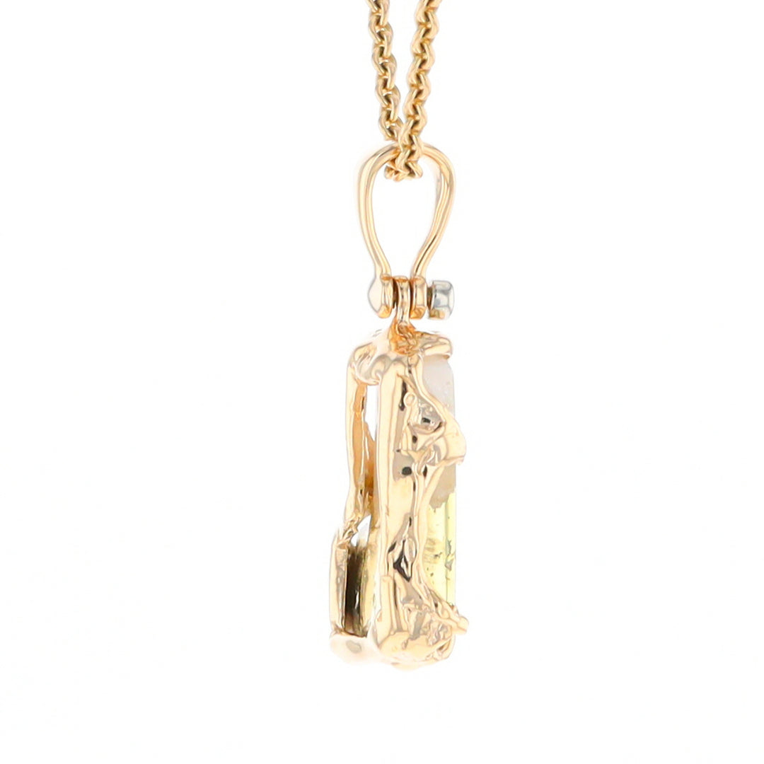 Gold Quartz Freeform Pendant (G2)