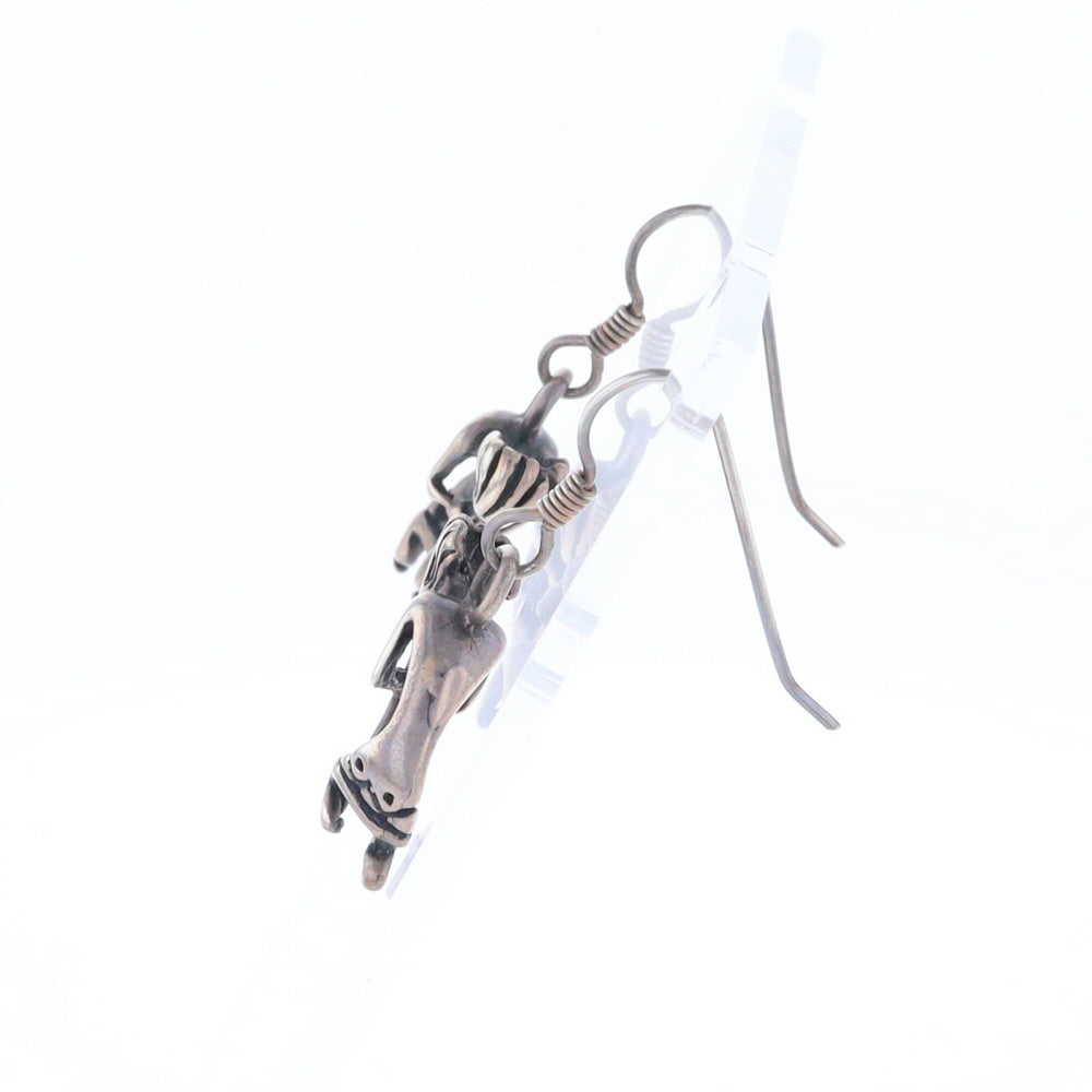 Silver Kokopelli Dangle Earrings