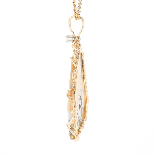 Gold Quartz Freeform Pendant (G3)