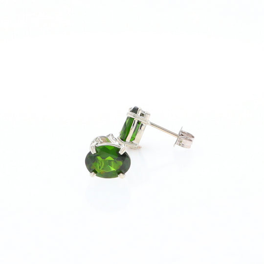 Chrome Diopside Solitaire Studs