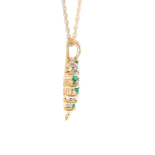 Open Heart Emerald and Diamond Pendant