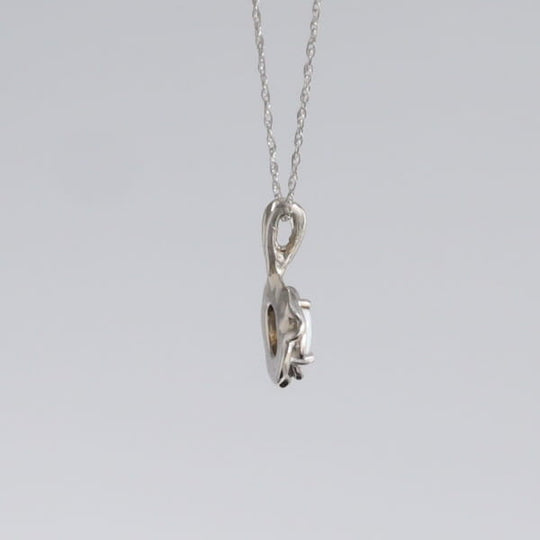 White Opal Flower Pendant