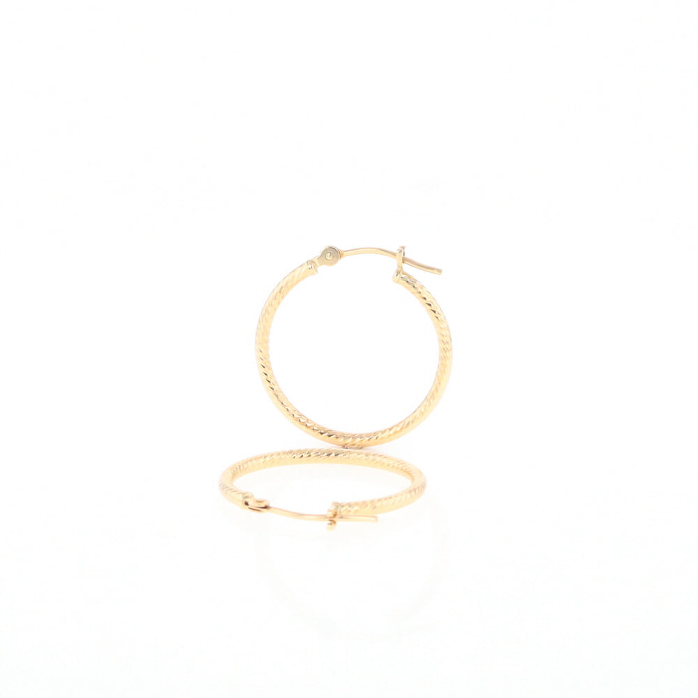 Gold Ribbed Hoop Earrings