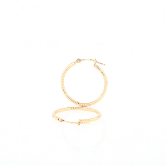 Gold Ribbed Hoop Earrings